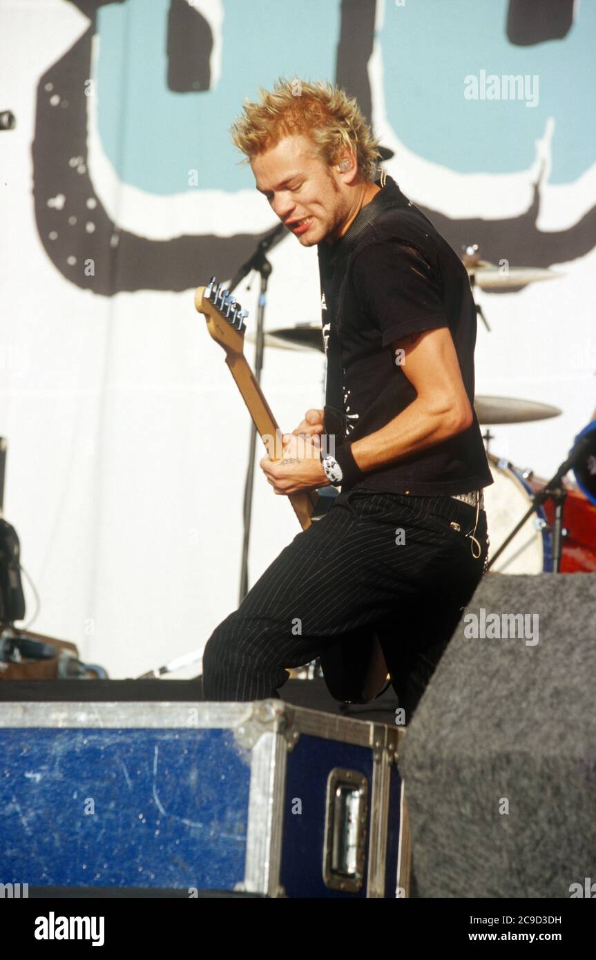 SUM 41 au Reading Festival 2003, Reading, Berkshire, Angleterre, Royaume-Uni. Banque D'Images