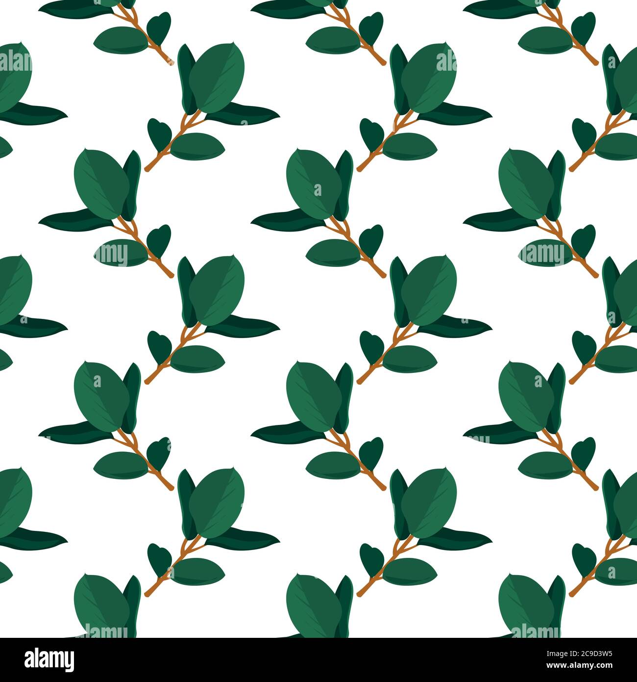 Fiche verte, motif sans couture sur fond blanc. Illustration de Vecteur