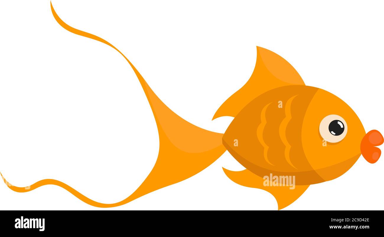 Nage avec les poissons rouges, illustration, vecteur sur fond blanc Illustration de Vecteur