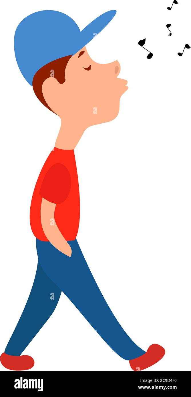 Guy avec un chapeau, illustration, vecteur sur fond blanc Illustration de Vecteur