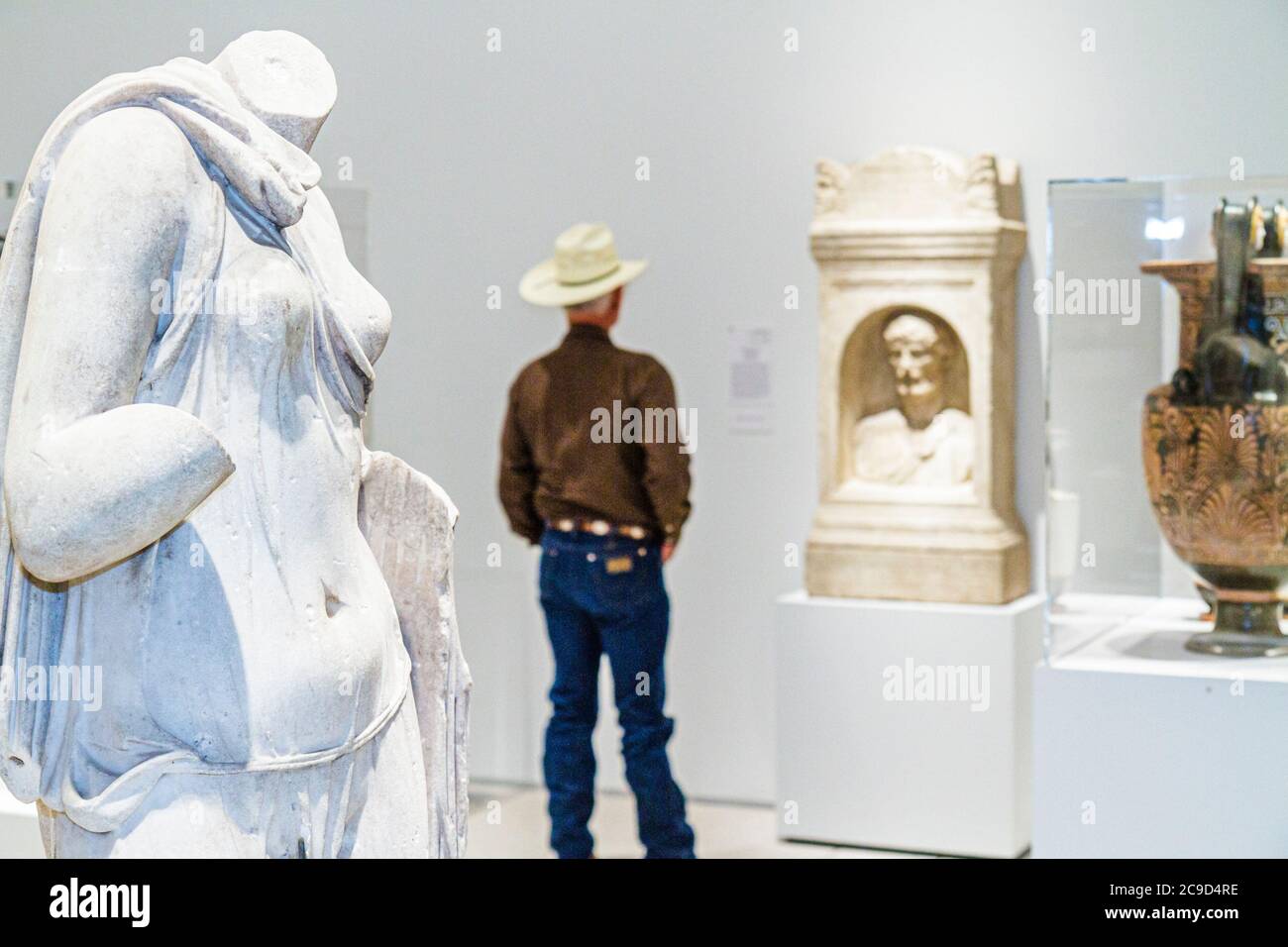 Tampa Floride, Tampa Musée d'art, sculpture grecque classique, cowboy, les visiteurs voyage visite touristique touristique site touristique sites culturels, culture, Banque D'Images