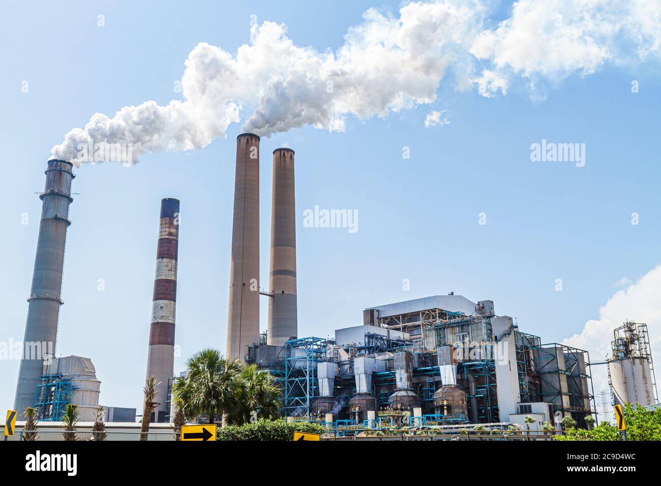 Tampa Floride, Tampa Electric Co, TECO, Smokestacks, pollution, les visiteurs Voyage voyage tourisme touristique sites touristiques culture culturelle, vacances Banque D'Images