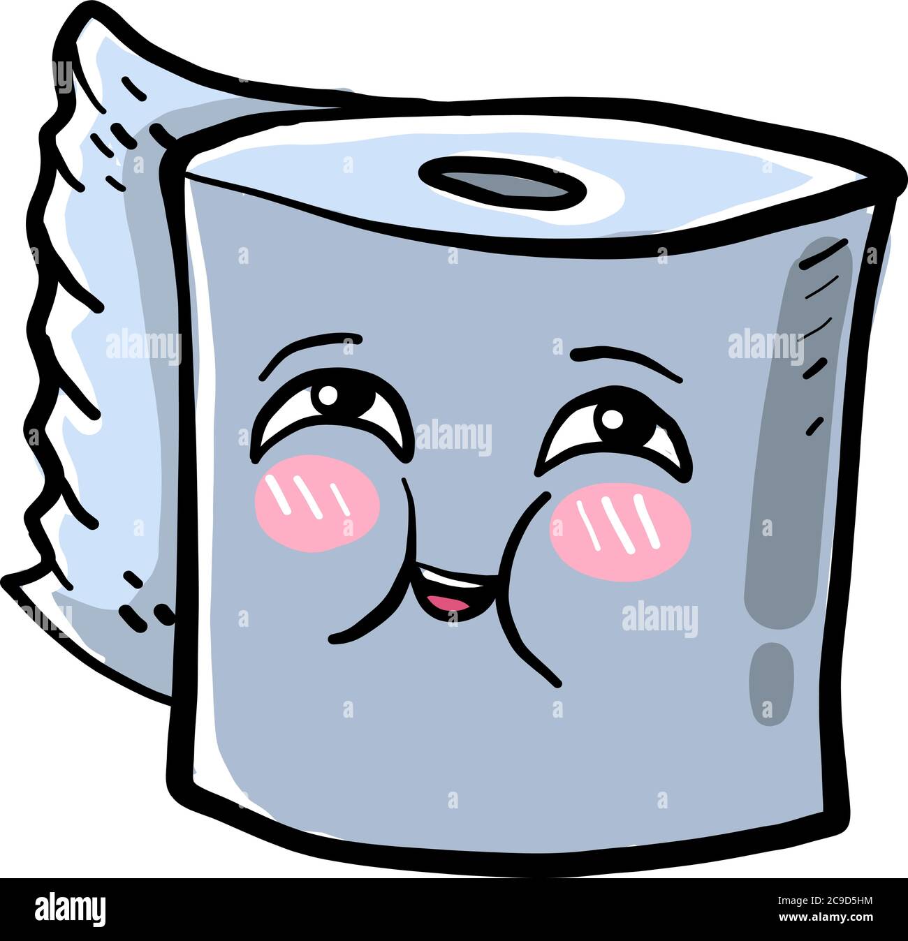 Papier toilette mignon, illustration, vecteur sur fond blanc Illustration de Vecteur