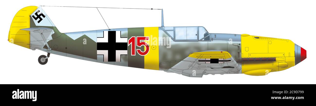 Messerschmitt BF 109E-4 de l'II/JG 77, Front oriental, deuxième semestre de 1941 Banque D'Images