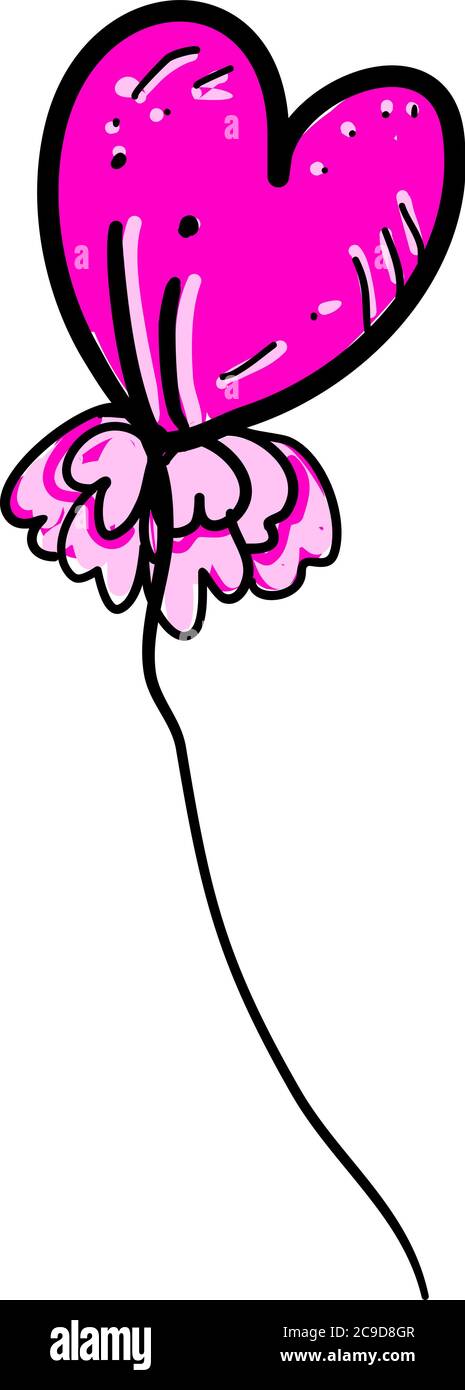 Ballon de coeur, illustration, vecteur sur fond blanc Illustration de Vecteur
