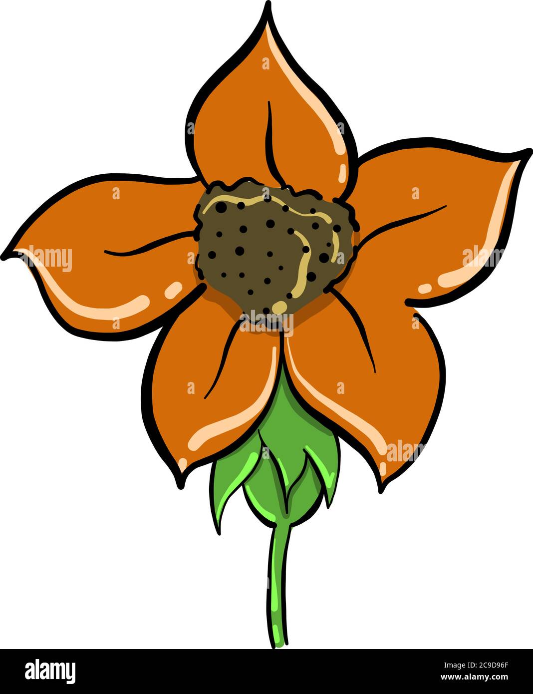 Fleur orange, illustration, vecteur sur fond blanc Illustration de Vecteur