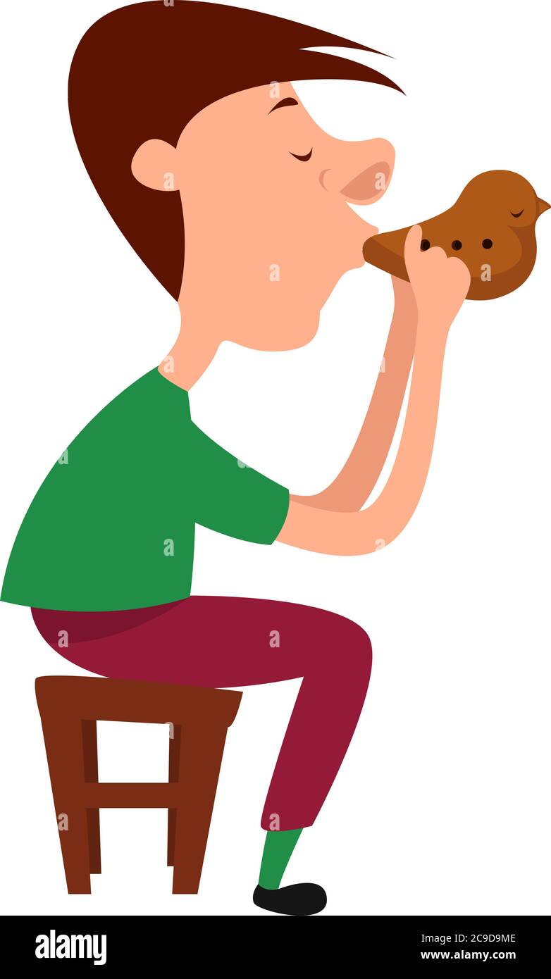 Instrument Ocarina, illustration, vecteur sur fond blanc Illustration de Vecteur