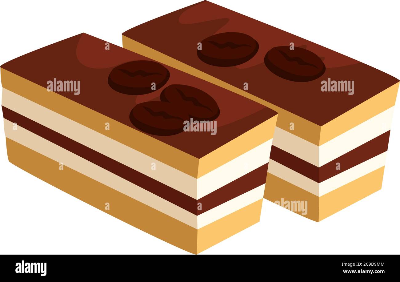 Gâteau d'opéra, illustration, vecteur sur fond blanc Illustration de Vecteur