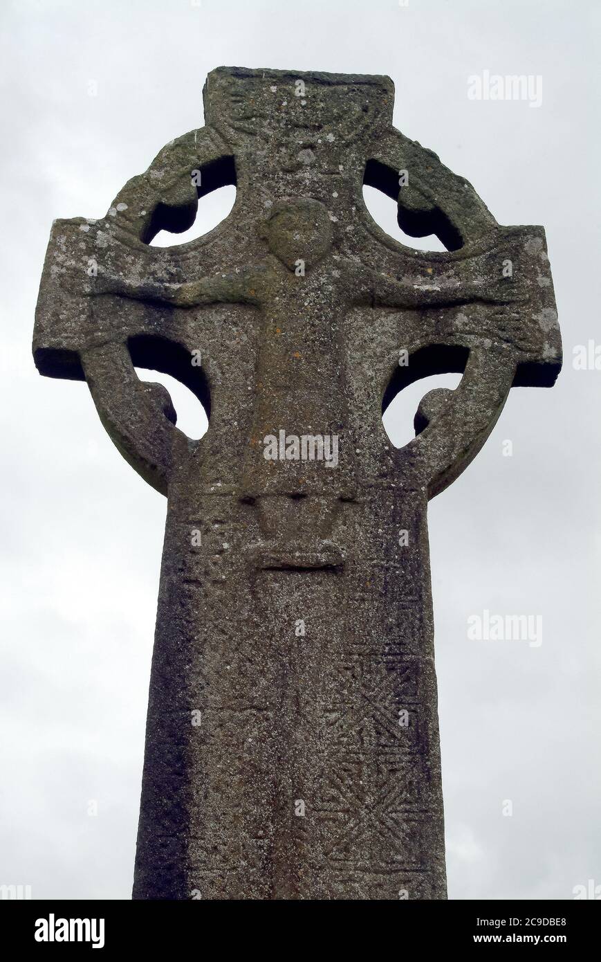 Croix de pierre, Cathédrale de Kilfenora, Cathédrale Saint-Fachtnan, Kilfenora, Cill Fhionnúrach, Comté de Clare, Irlande, Éire, Irland, Írország, Europe Banque D'Images