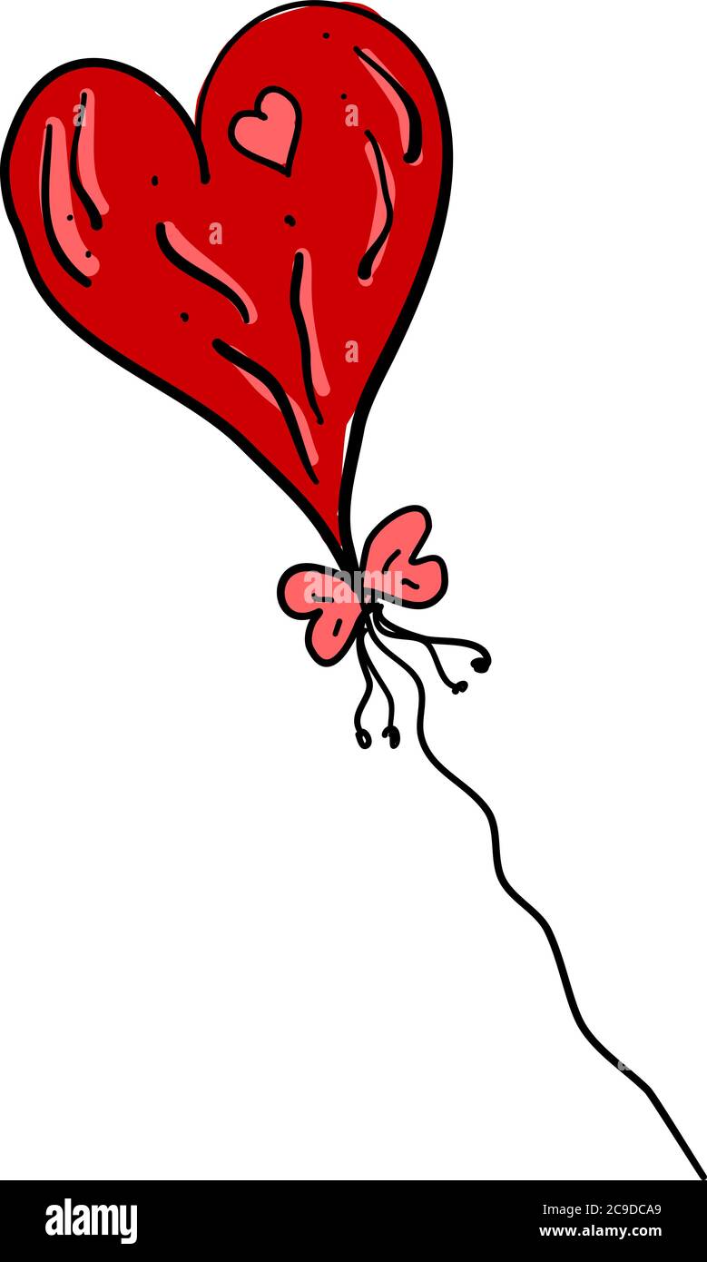 Ballon à coeur mignon, illustration, vecteur sur fond blanc Illustration de Vecteur