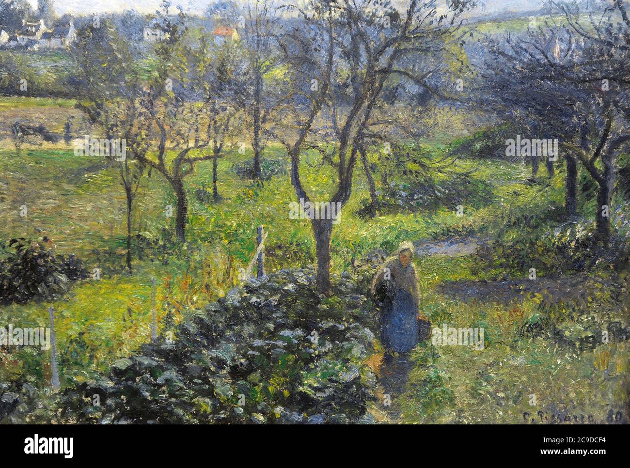 Camille Pissarro (1830-1903). Peintre impressionniste français. Jardin à Val Hermeil, 1880. Galerie nationale. Prague. République tchèque. Banque D'Images