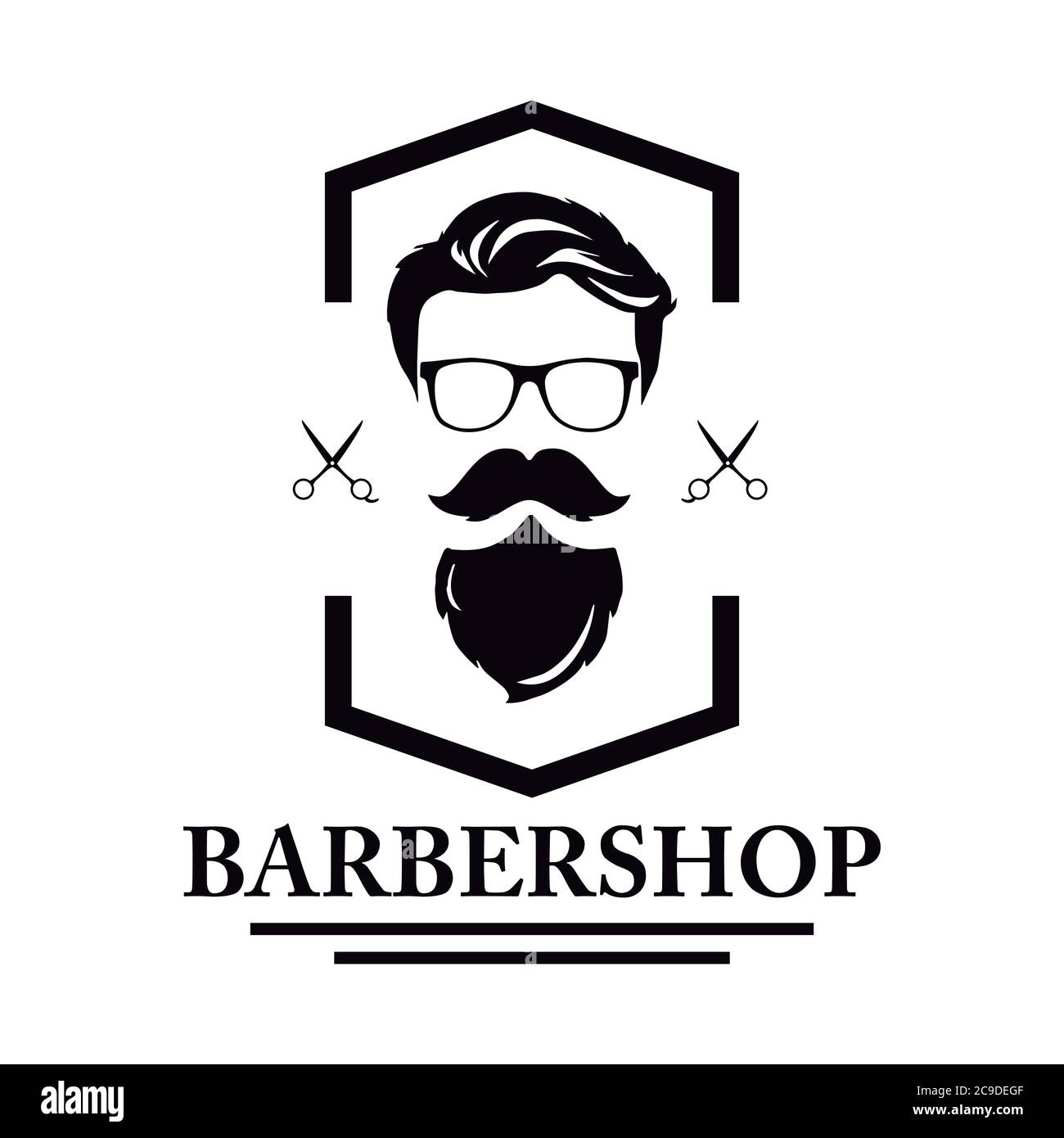 Logo Barber Shop, dessin moderne Vector Illustration EPS 10 Illustration de Vecteur
