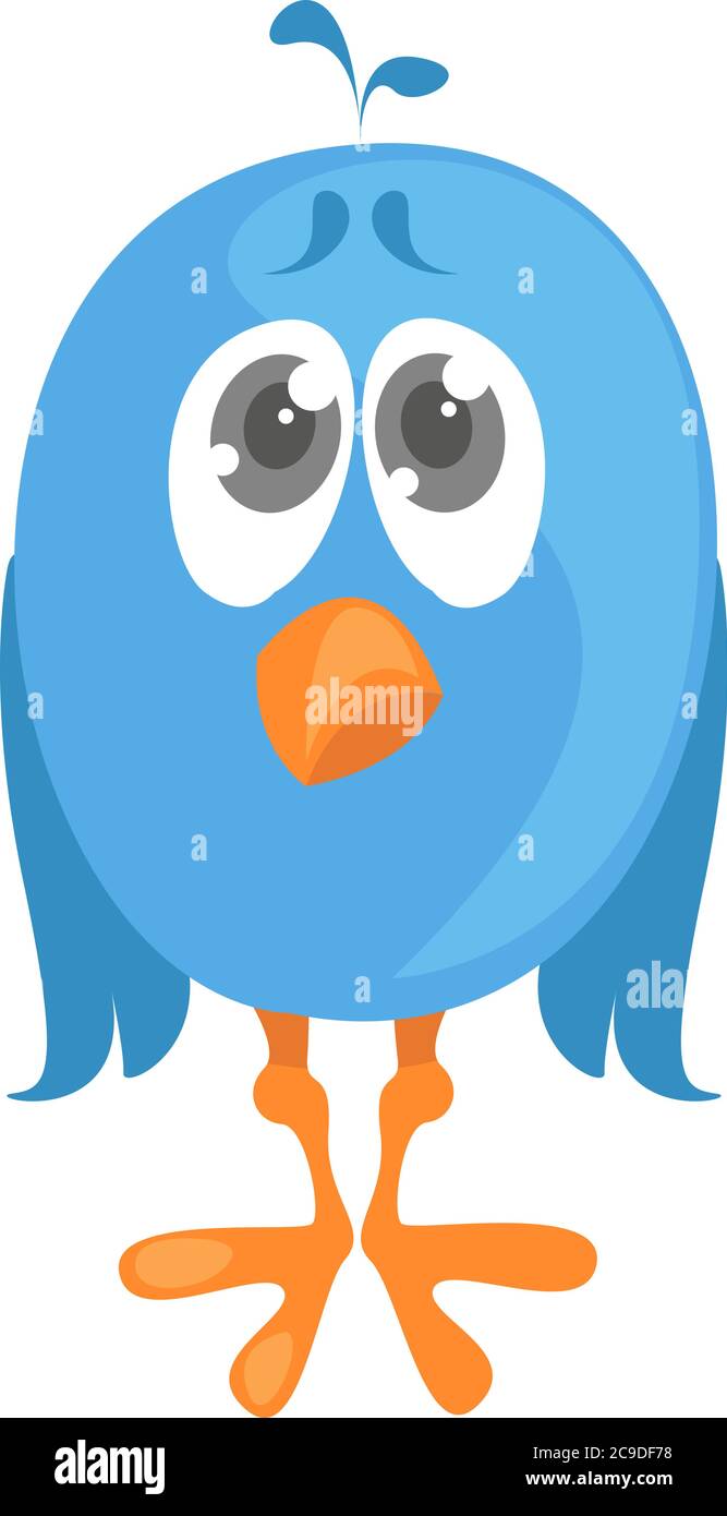 Triste oiseau, illustration, vecteur sur fond blanc Illustration de Vecteur