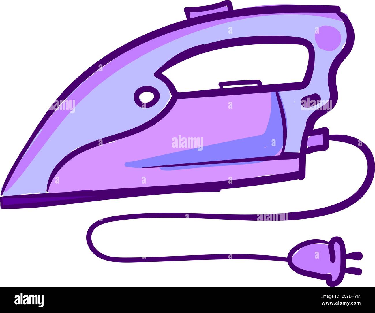 Violet vêtements fer, illustration, vecteur sur fond blanc Illustration de Vecteur