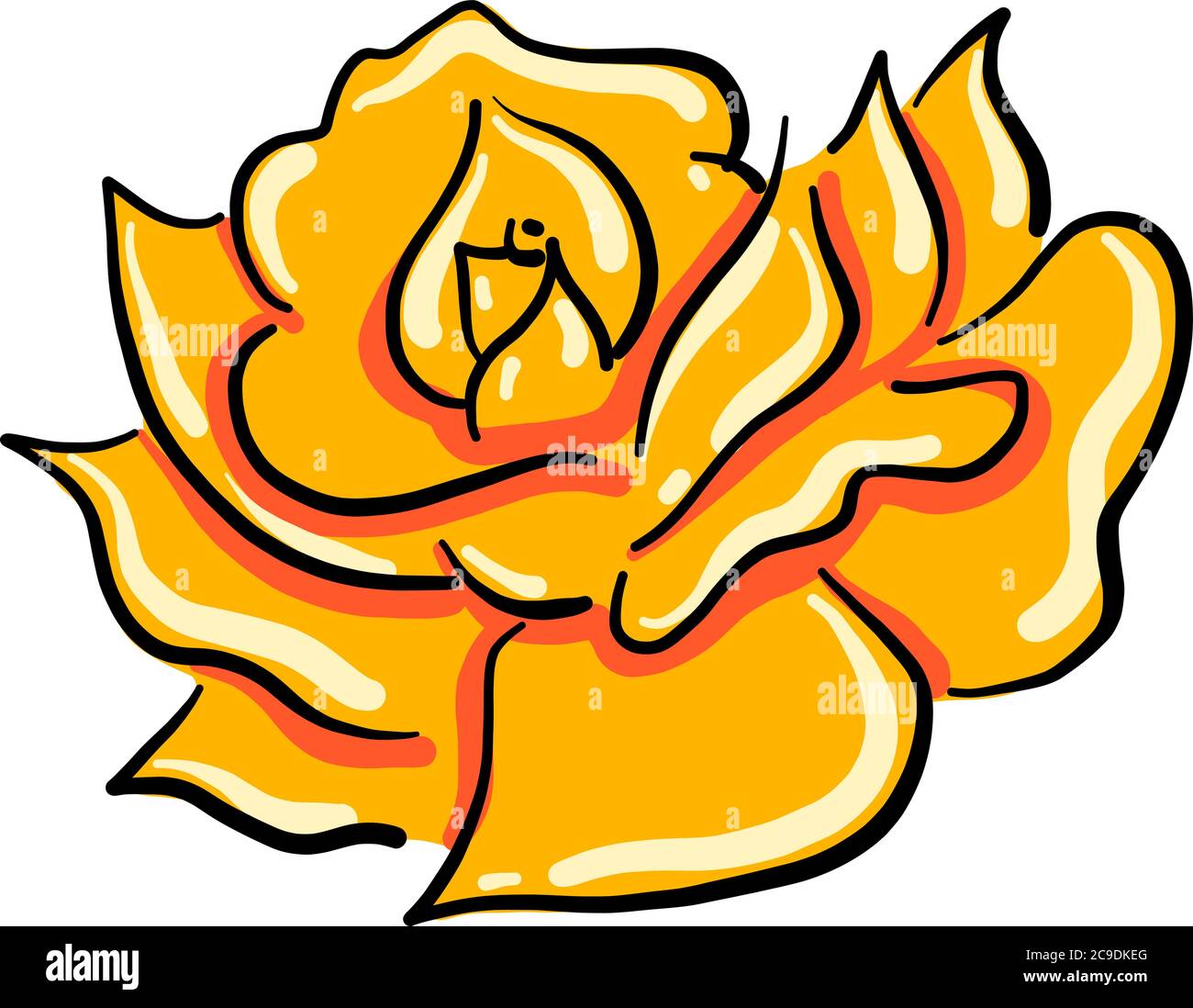 Fleur jaune, illustration, vecteur sur fond blanc Illustration de Vecteur