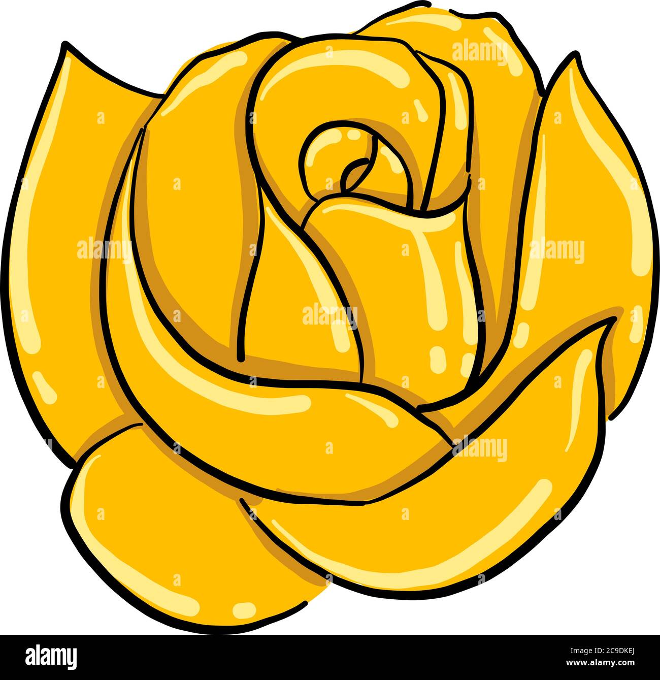 Rose jaune, illustration, vecteur sur fond blanc Illustration de Vecteur