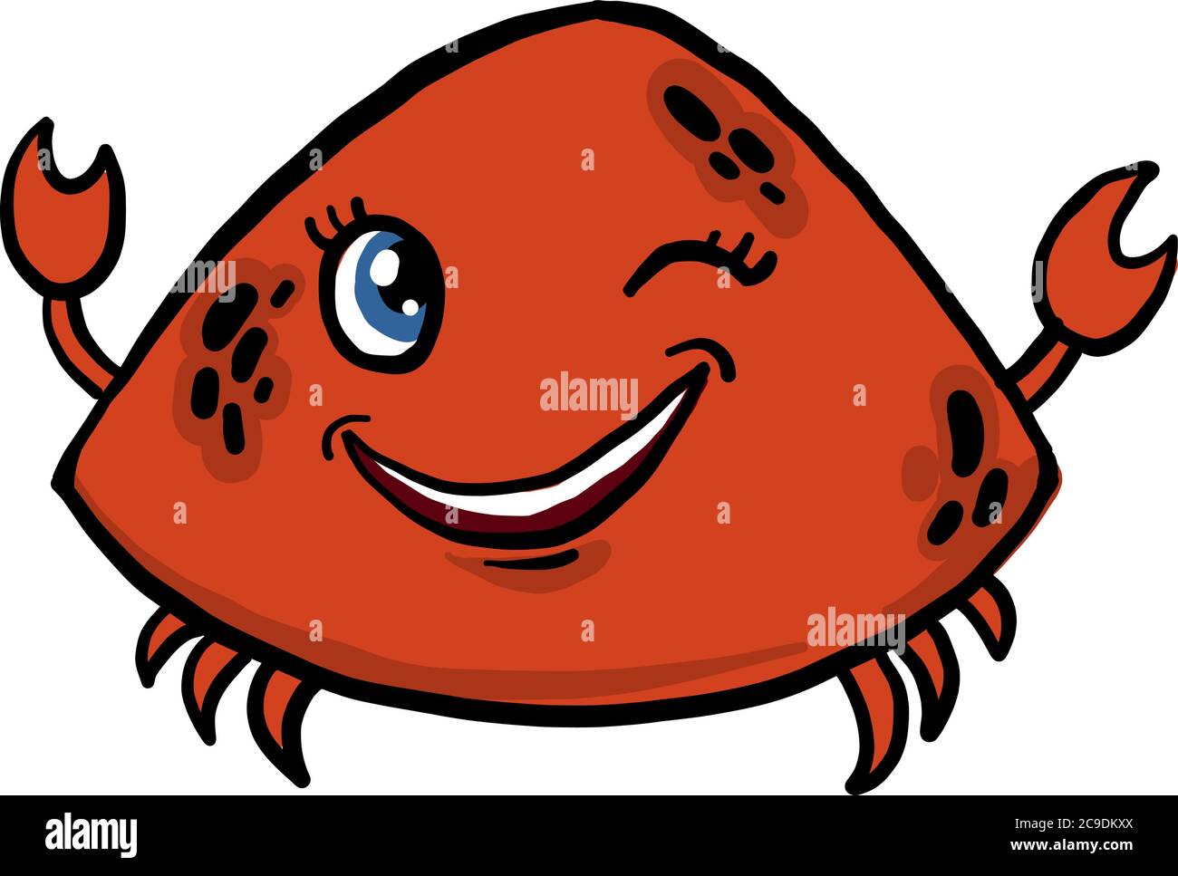 Crabes en entortillant, illustration, vecteur sur fond blanc Illustration de Vecteur