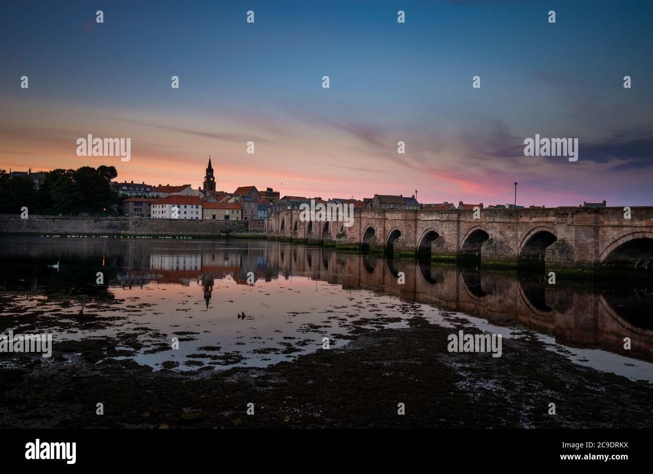 Berwick upon Tweed. Au cours de la guerres frontalières Berwick échangées mains treize fois avant de finalement tomber en Angleterre en 1482. Juste en dehors de la ville dans Banque D'Images