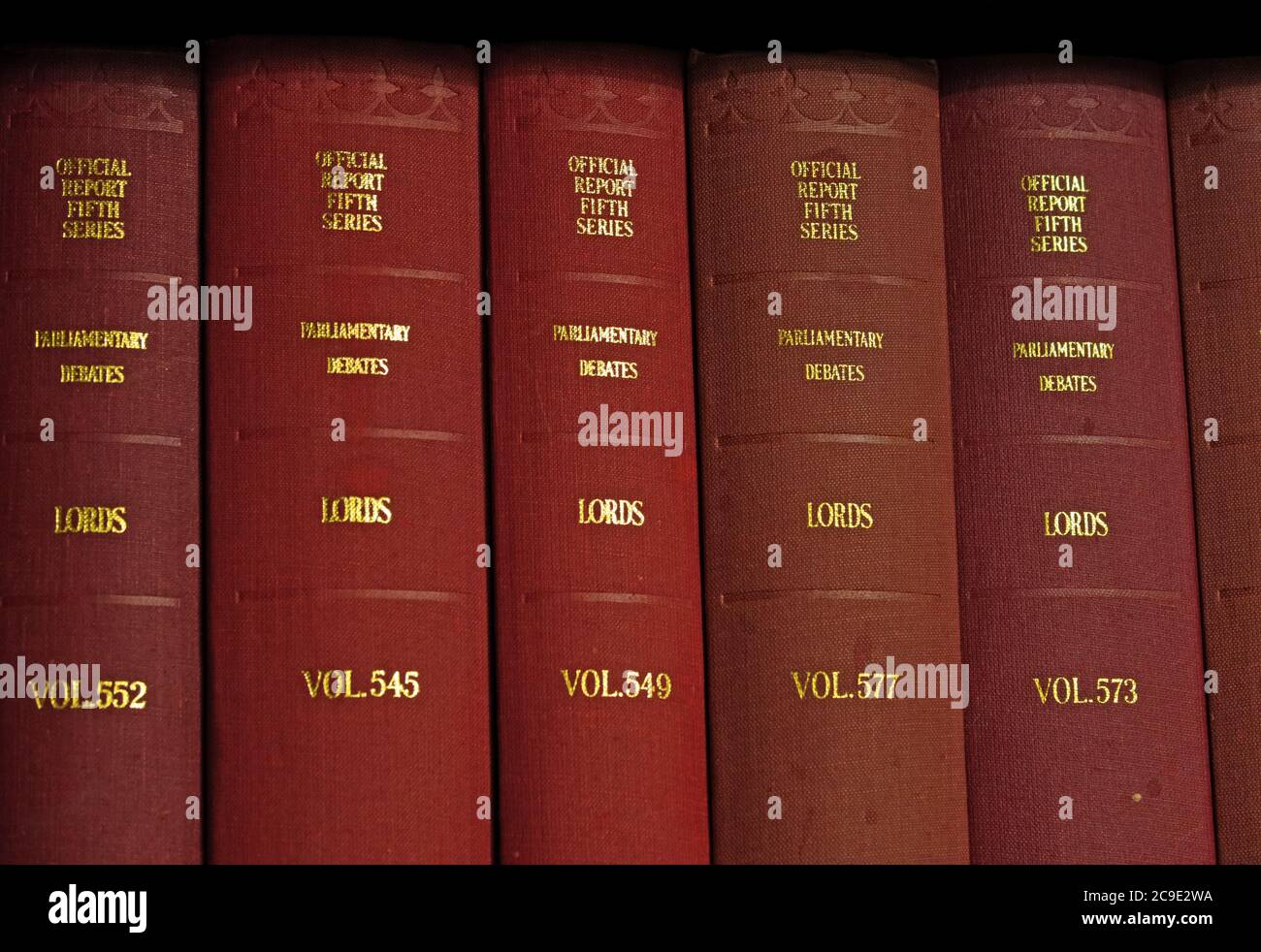 Rapport officiel, débats parlementaires, Chambre des Lords , hansard , vol 545, Westminster , Londres, Angleterre, Royaume-Uni,livres,volumes Banque D'Images