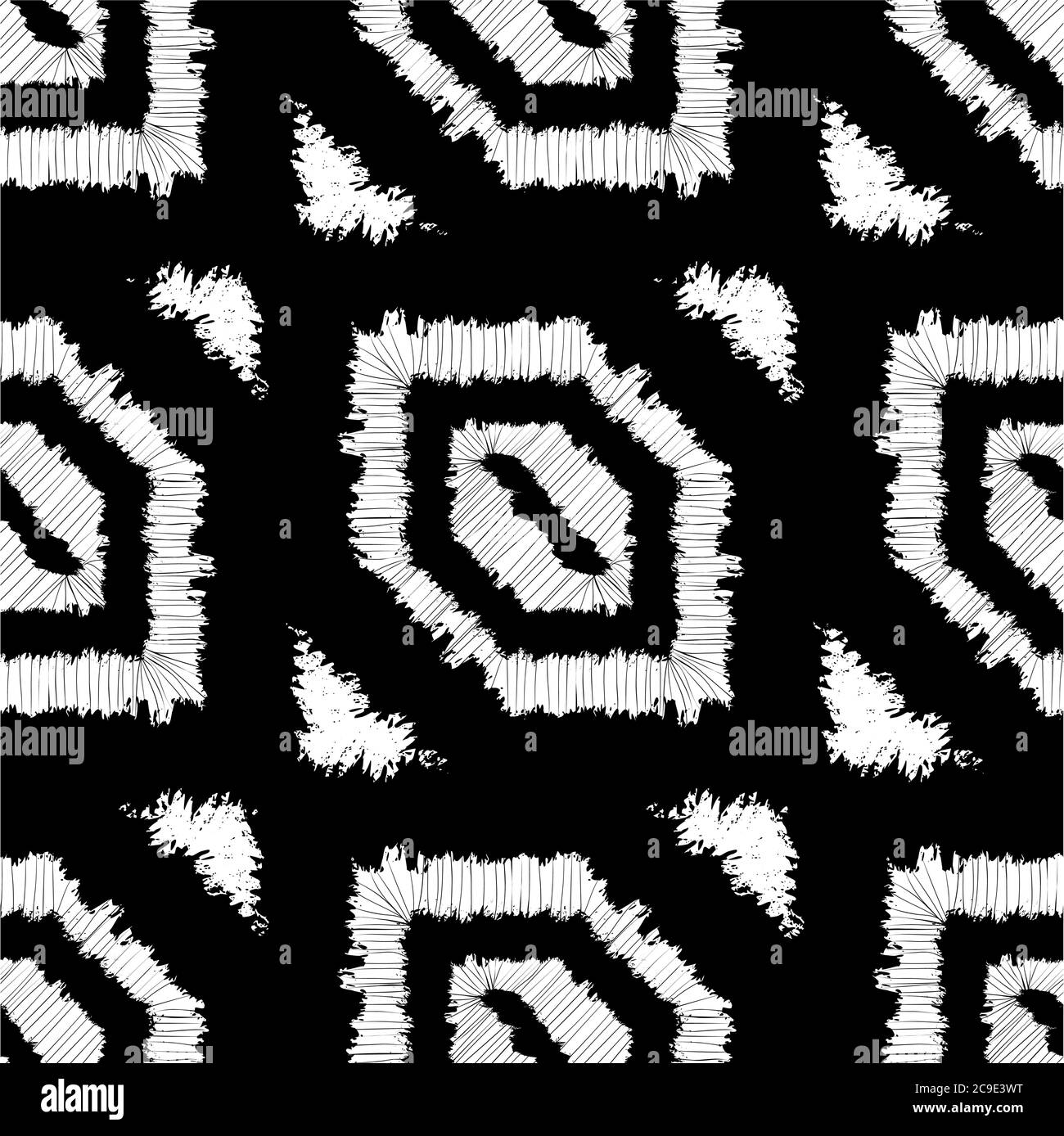 motif d'absence sans couture, avec traits et éclaboussures, noir et blanc Illustration de Vecteur