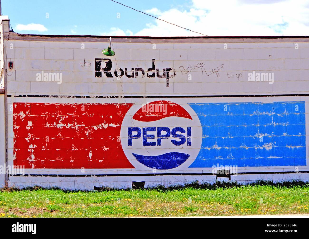 affiche pepsi cola vintage sur le mur de laramie wyoming Banque D'Images