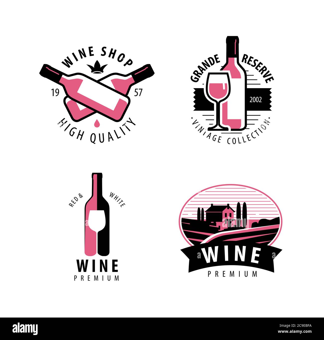 Symbole ou logo du vin. Vignoble, restaurant, concept de boisson Illustration de Vecteur