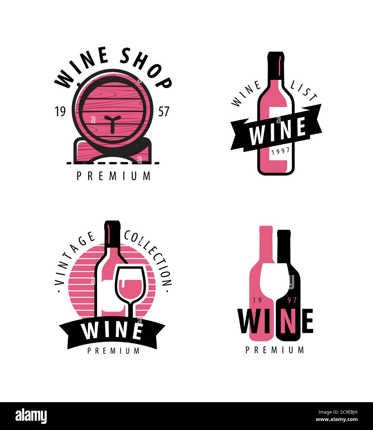 Symbole ou étiquette de vin. Cave de vinification, restaurant, concept de boissons Illustration de Vecteur