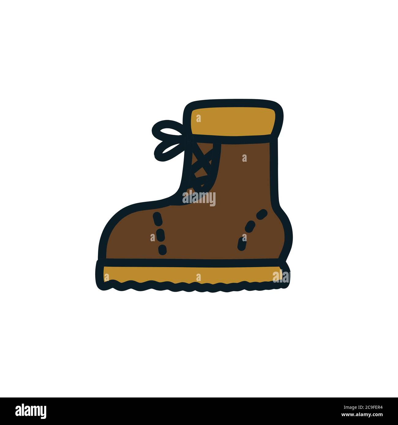 chaussures de randonnée doodle icon, illustration de couleur vectorielle Illustration de Vecteur