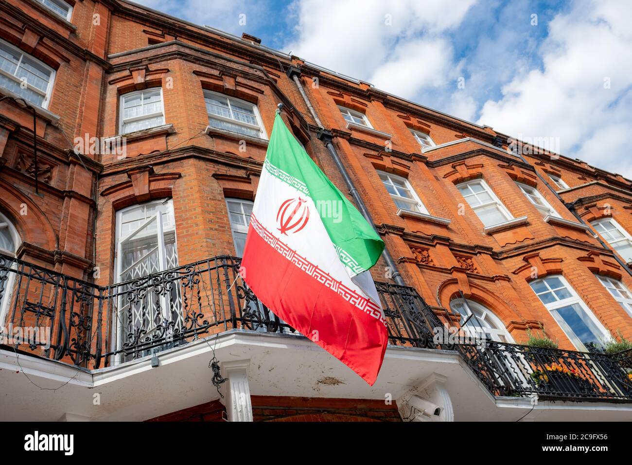 Londres - juillet 2020 : Consulat iranien près de Kensington High Street à l'ouest de Londres Banque D'Images