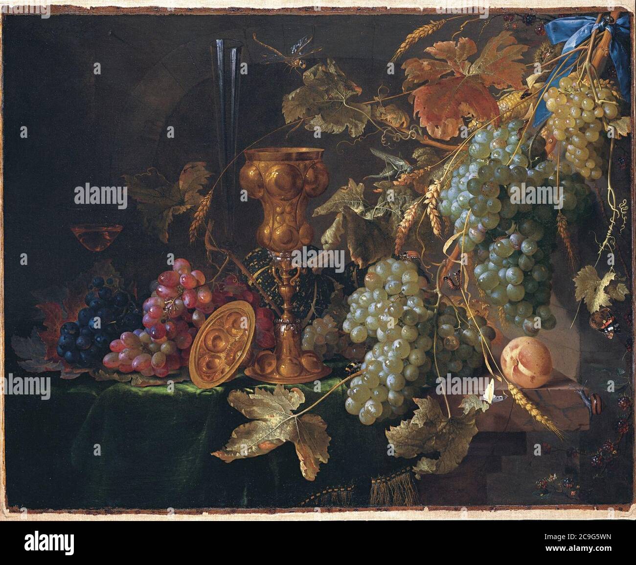 Jan Davidsz de Heem - encore la vie avec les raisins. Banque D'Images