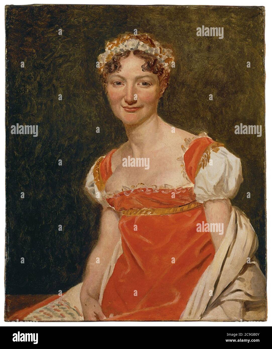 Jacques-Louis David - fille Pauline Jeanne en 1812. Banque D'Images