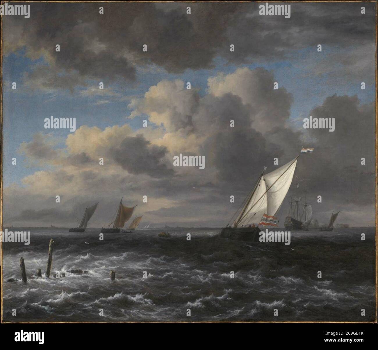 Jacob van Ruisdael - Mer Ebauche - MFA 57.4. Banque D'Images