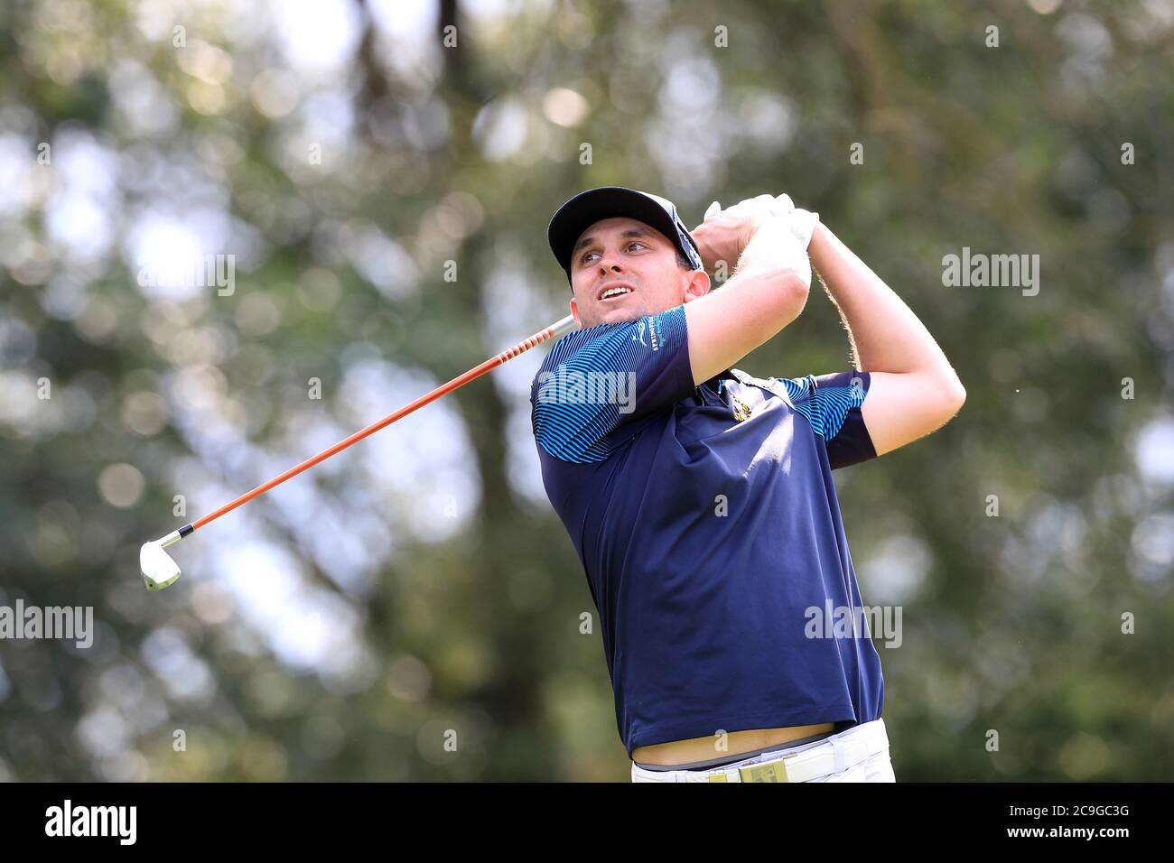 John Catlin aux États-Unis pendant la deuxième journée de l'Open de héros à Forest of Arden Marriott Hotel and Country Club, Birmingham. Banque D'Images