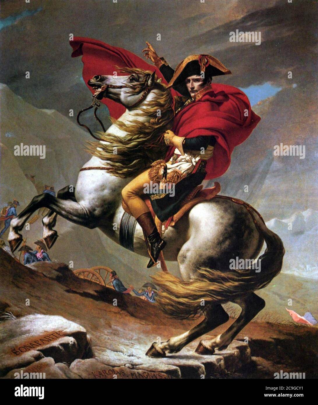 Jacques-Louis David - Napoléon traversant les Alpes Banque D'Images