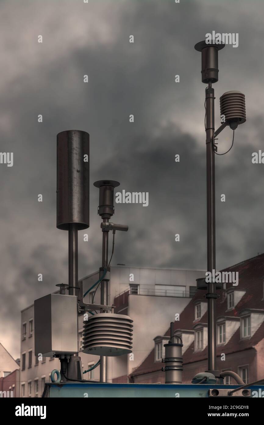 Instrument de mesure de la pollution atmosphérique, des émissions de polluants et de poussière fine Banque D'Images