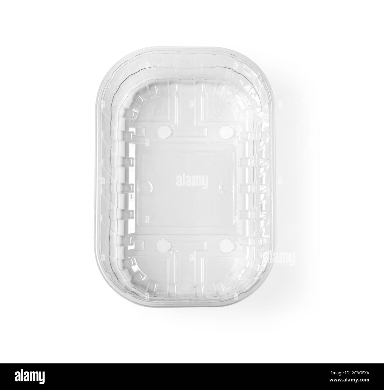 Petit plateau en plastique transparent isolé sur fond blanc avec chemin d'écrêtage Banque D'Images