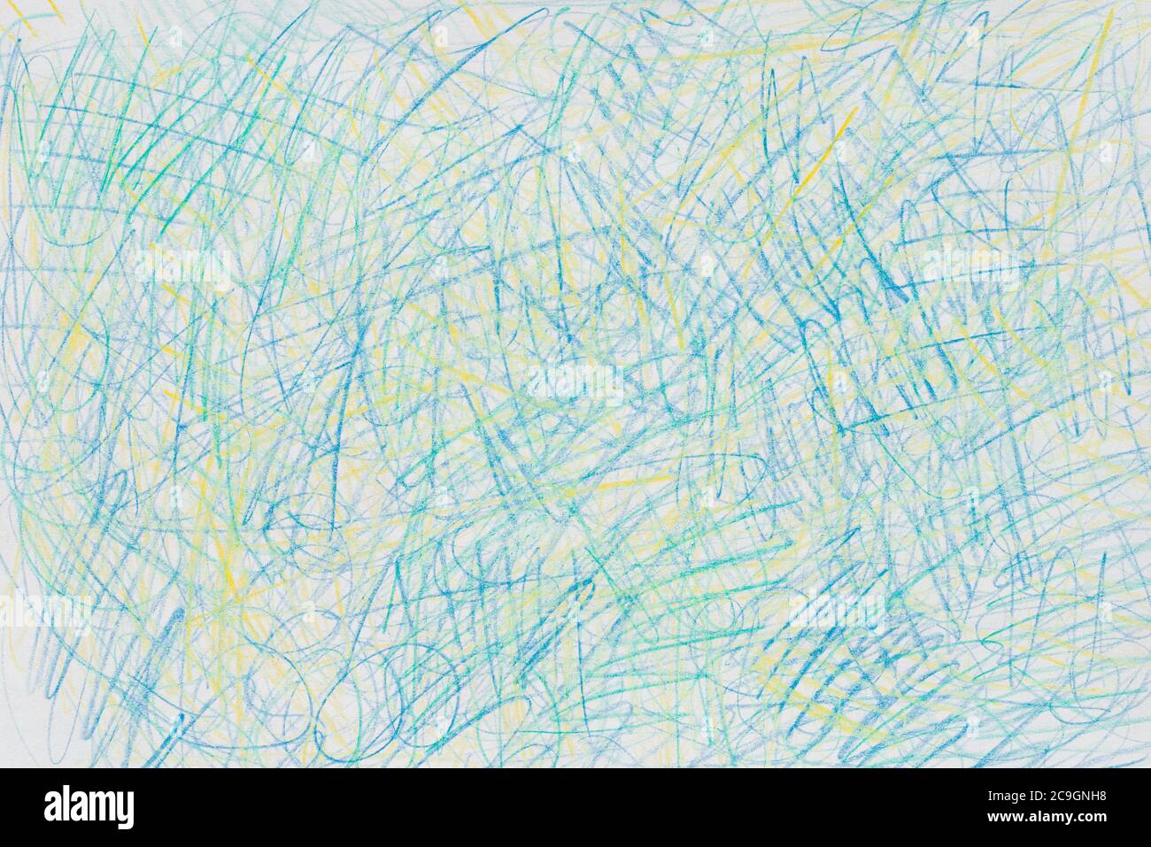 couleur bleue crayon abstrait dessin papier texture de fond Banque D'Images