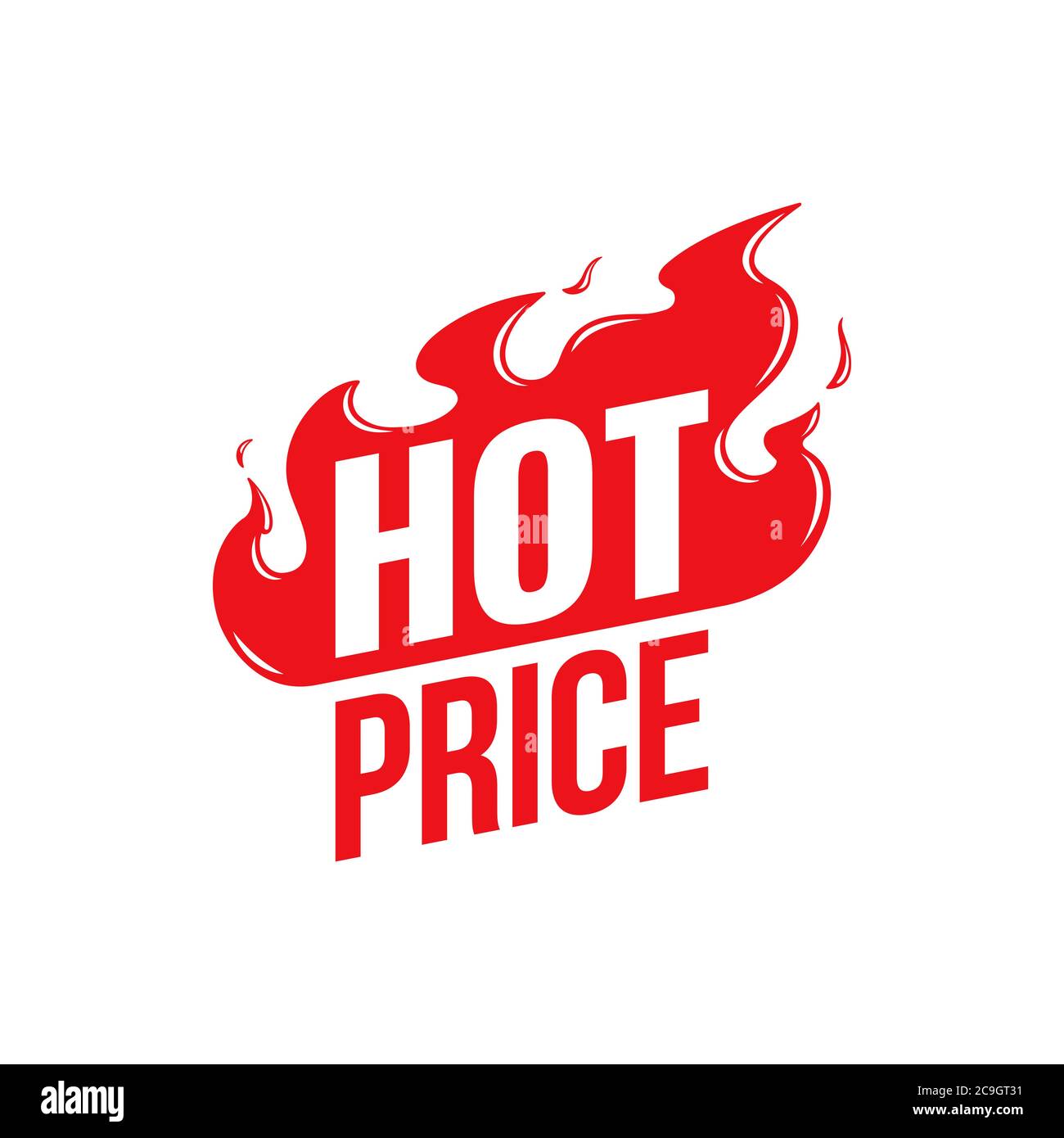 Icône de vecteur de prix chaud. Bannière feu de promotion plate, étiquette de prix, prix chaud, vente, offre, offre. Bannière d'offre spéciale de saison. Isolé sur un backgroun blanc Illustration de Vecteur