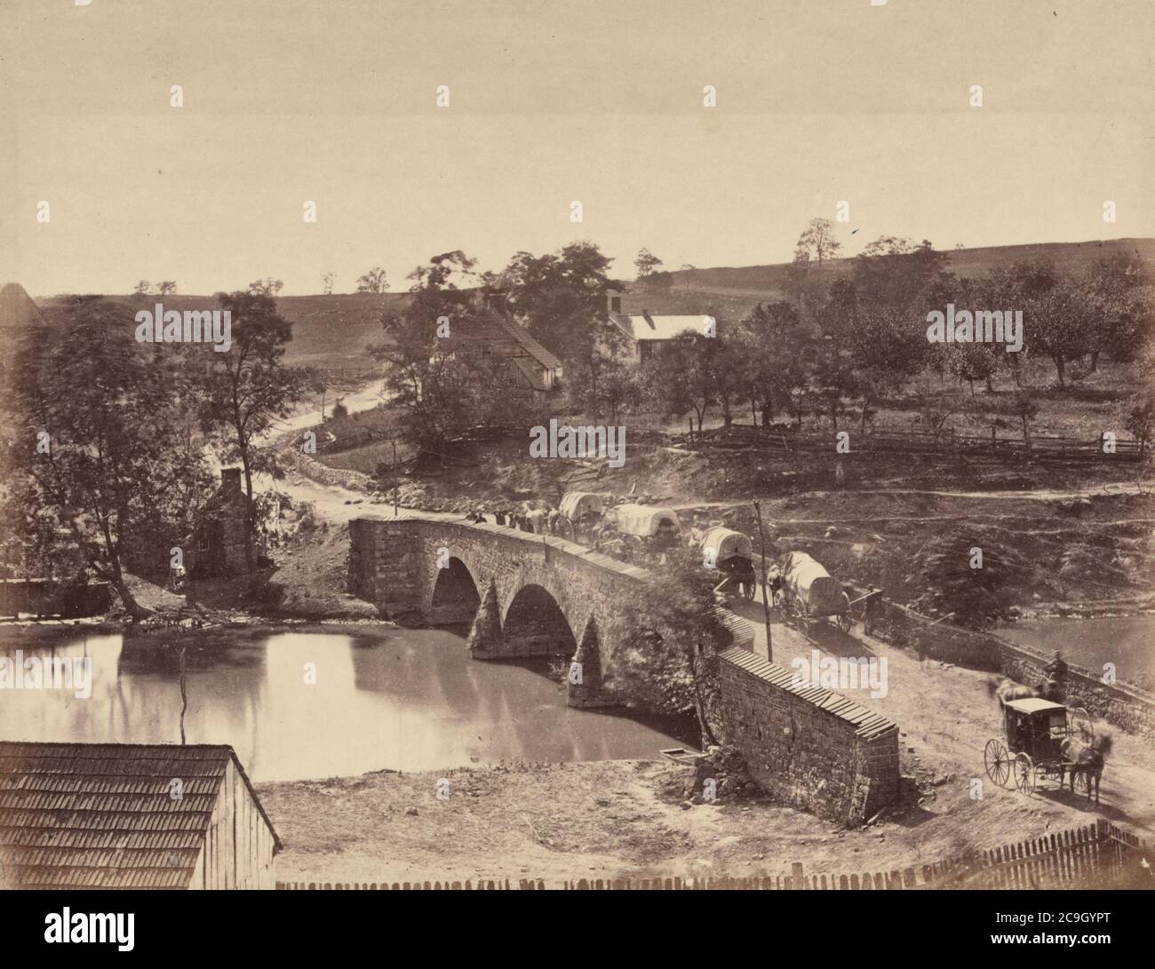 Pont d'Antietam, Maryland - Burnside Bridge après la guerre de Sécession Banque D'Images