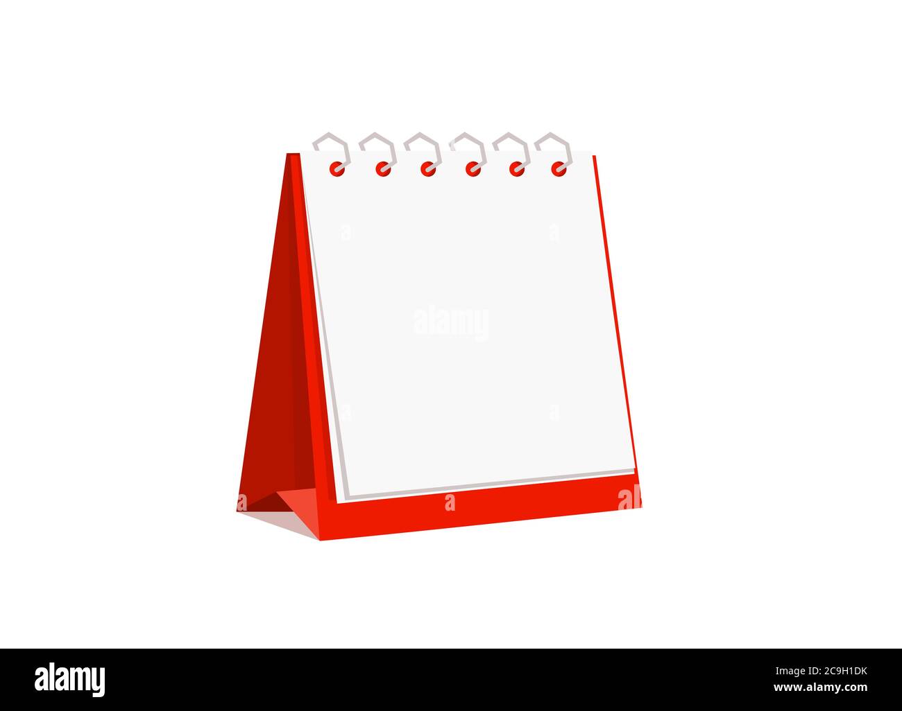 Calendrier de bureau sans date isolée sur fond blanc. Illustration de Vecteur