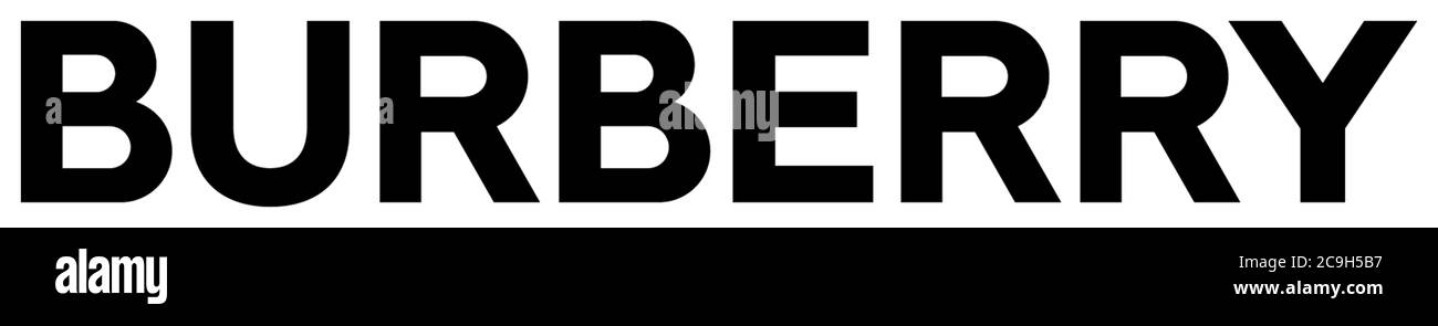 Logo Burberry, marque de luxe, marque de mode, facultatif, fond blanc Banque D'Images