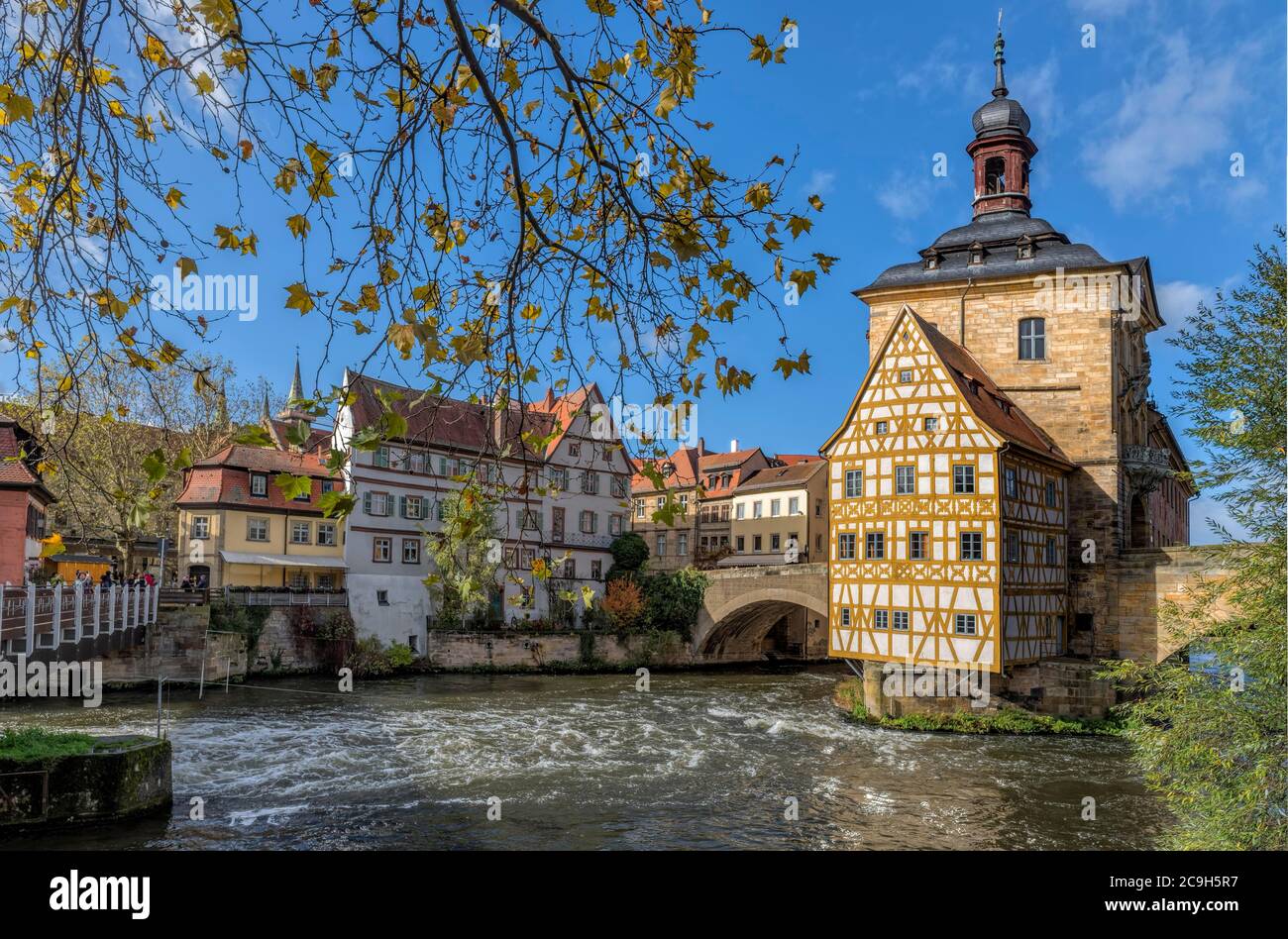 Hôtel de ville historique sur la rivière, Bamberg, Allemagne Banque D'Images