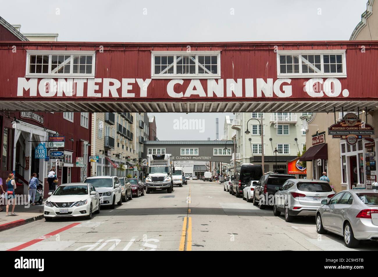 Usines de poissons historiques, Monterey Canning Co., Cannery Row, Street of the Oil Sardes, Monterey, Californie, États-Unis Banque D'Images
