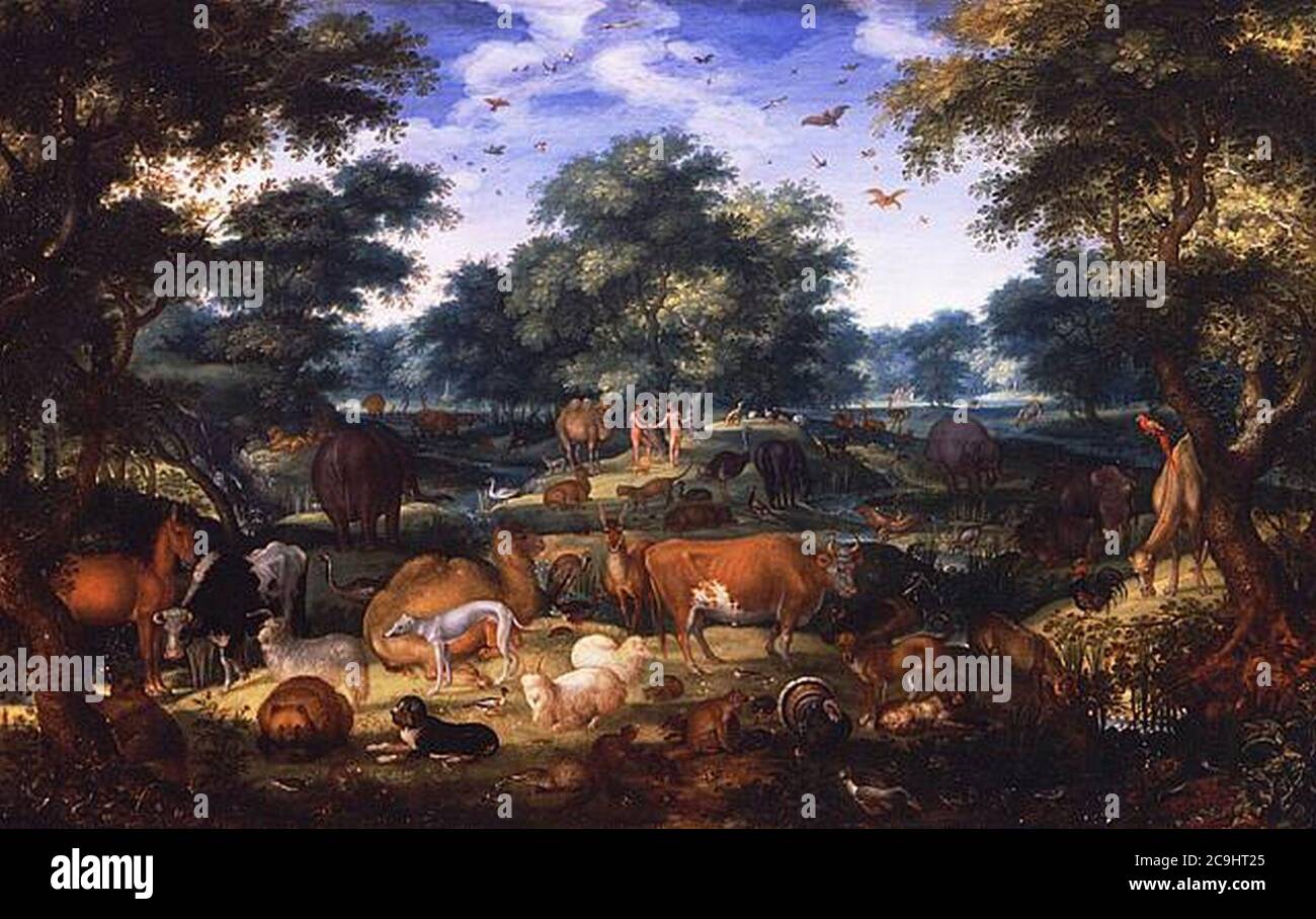 Jacob Savery l'aîné - jardin d'Eden - 1601. Banque D'Images
