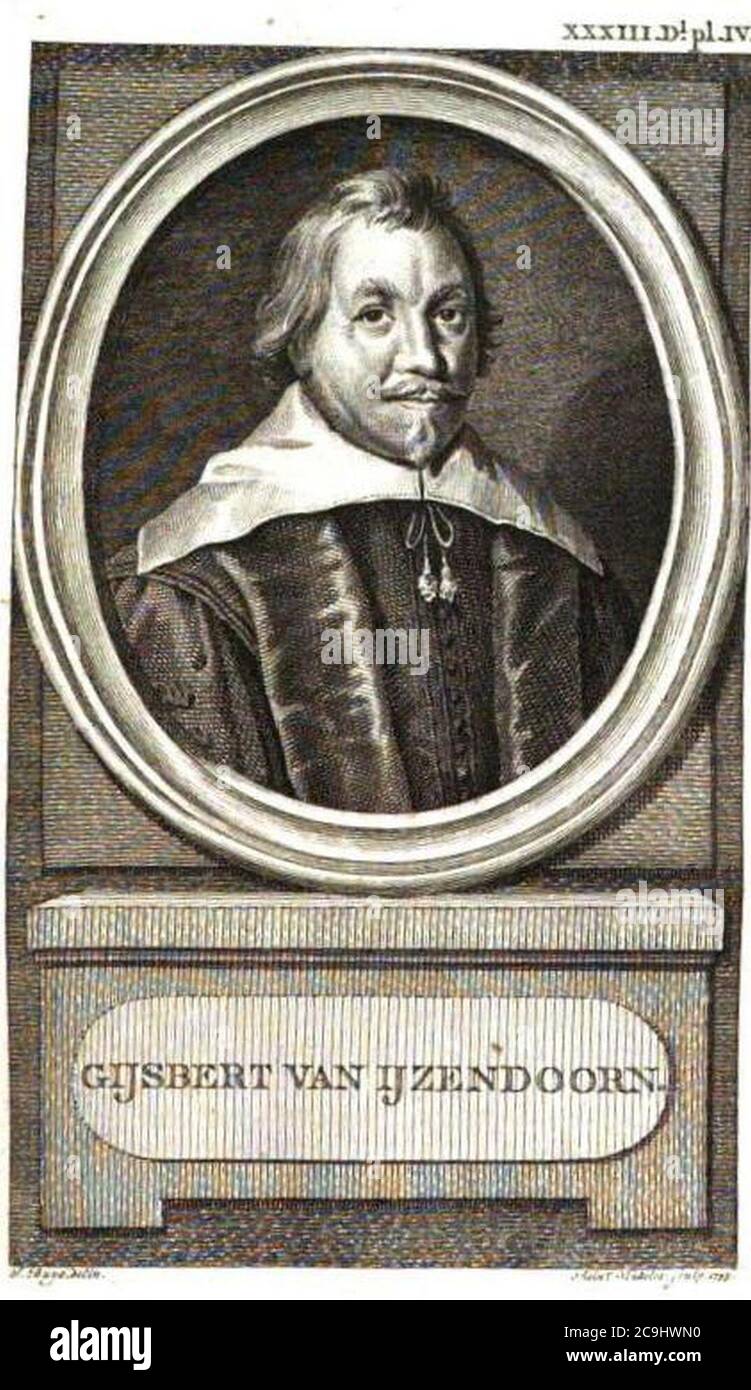 Jacobus achète et Reinier Vinkeles pour Jacobus Kok Vaderlands Woordenboek - Portrait de Gijbert van IJzendoorn. Banque D'Images