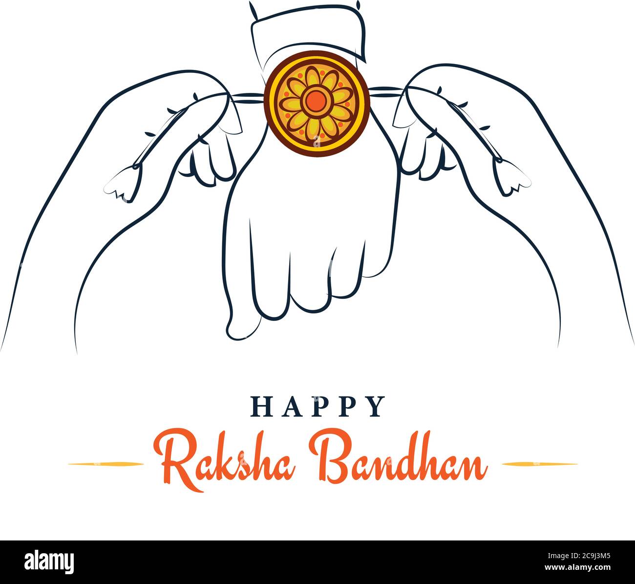 Happy Raksha Bandhan, sœur qui lie rakhi à son frère, affiche de vœux, carte, illustration plate, vecteur Illustration de Vecteur