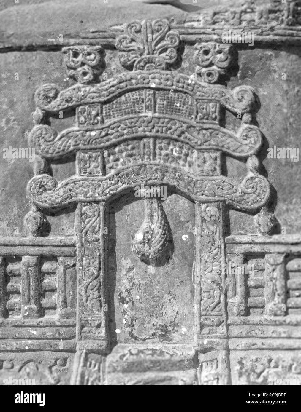 Jain Torana sur un Ayagapata à Kankali Tila 75-100 ce. Banque D'Images