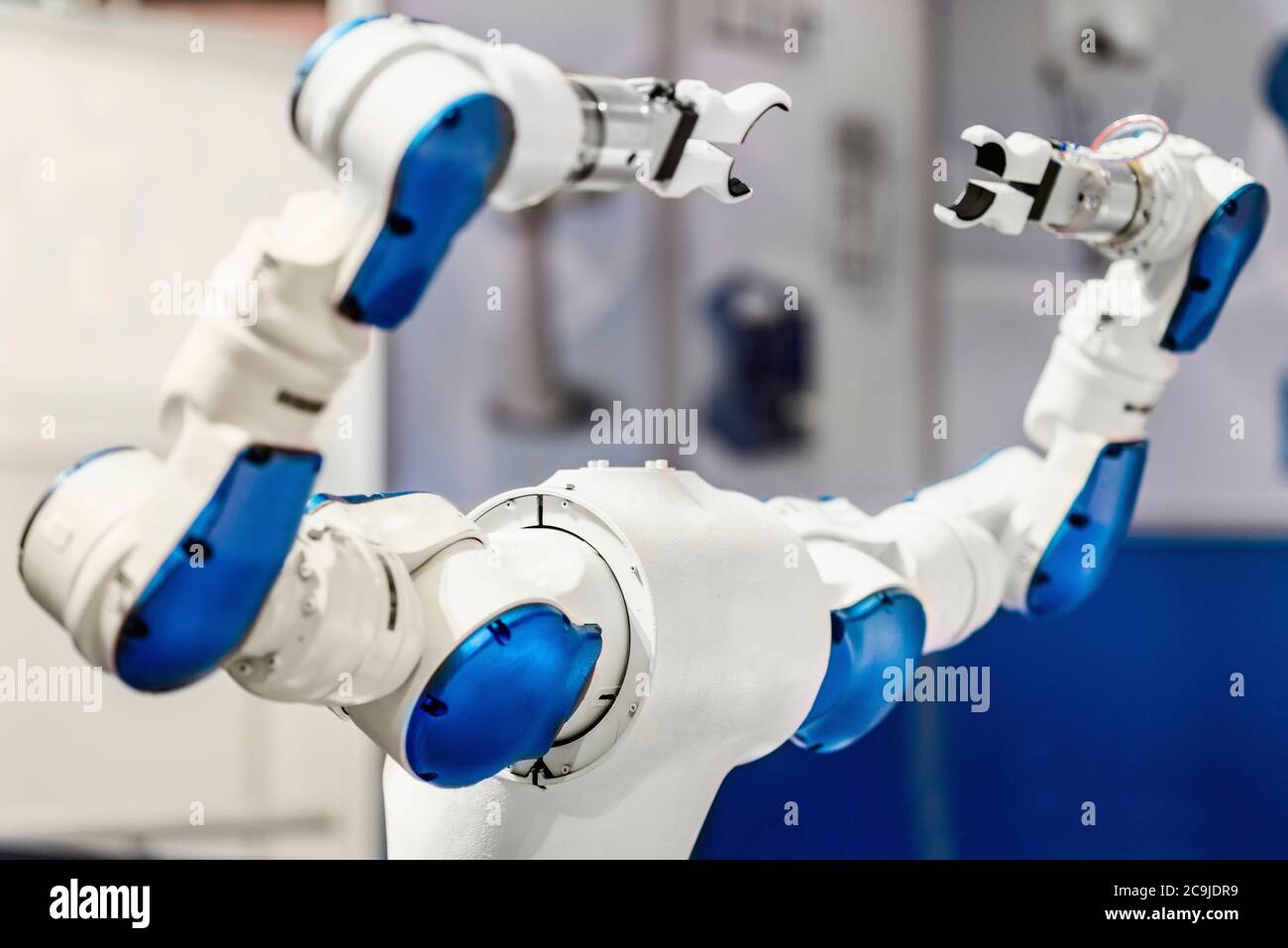 Robot industriel à double bras . Banque D'Images