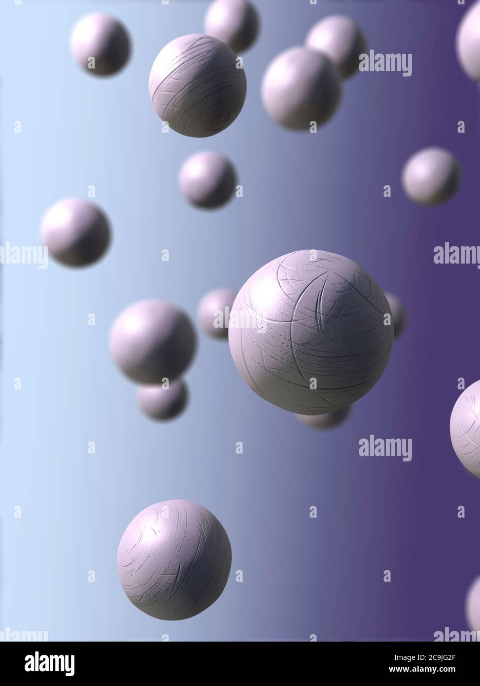 Sphères flottantes, illustration. Banque D'Images