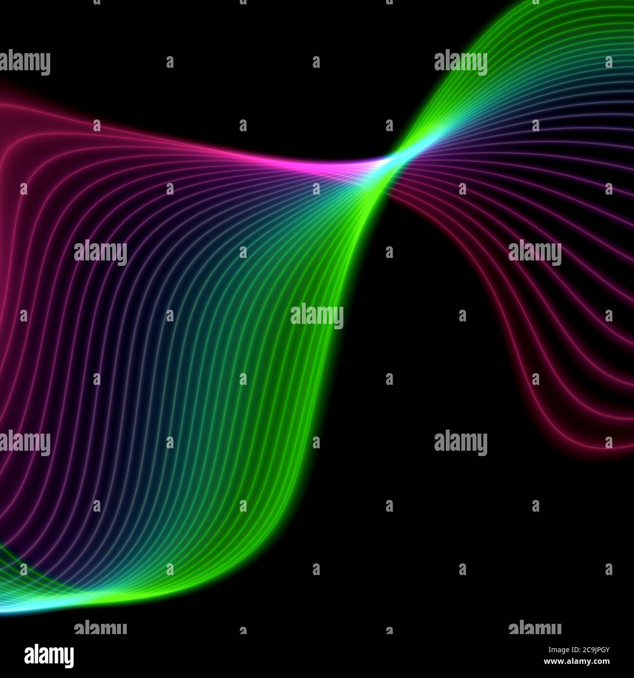 Voyants lumineux rose et vert, illustration. Banque D'Images